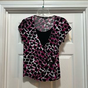 Notations Women’s Short Sleeve Petite Medium Blouse